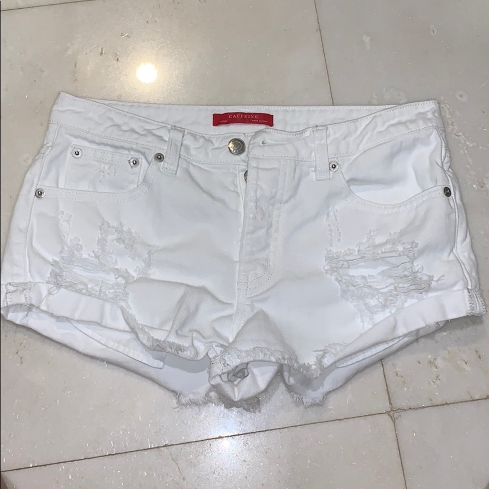 white jean shorts